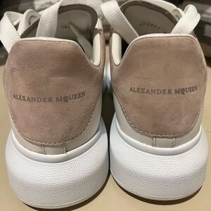 Alexander McQueen White and Cream Sneakers with Thick Sole